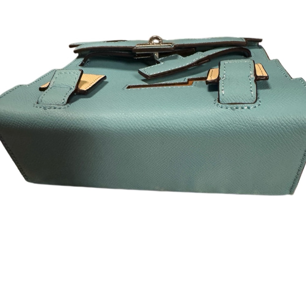 Designer Mosaic Doll Mint Green Leather Handbag - Picture 3 of 11